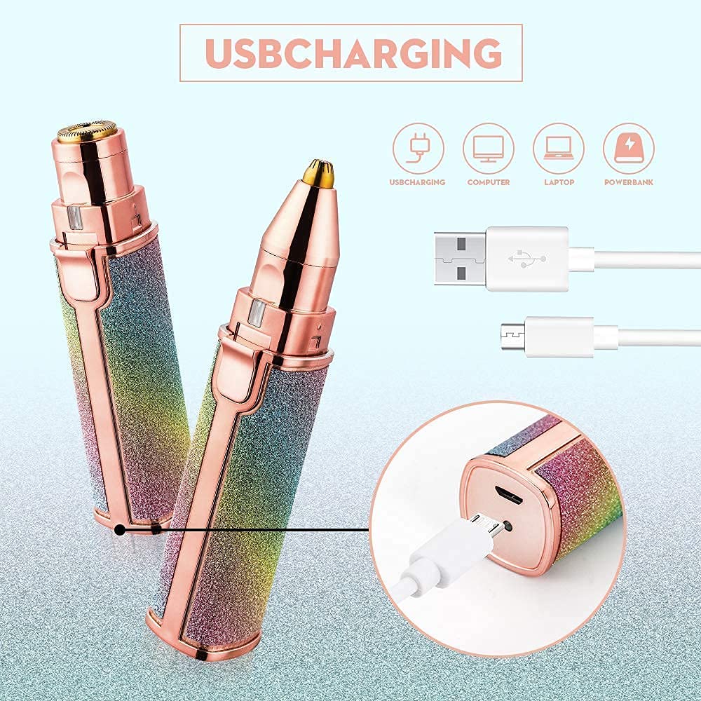 2 In 1 Electric Rechargeable Eyebrow Trimmer