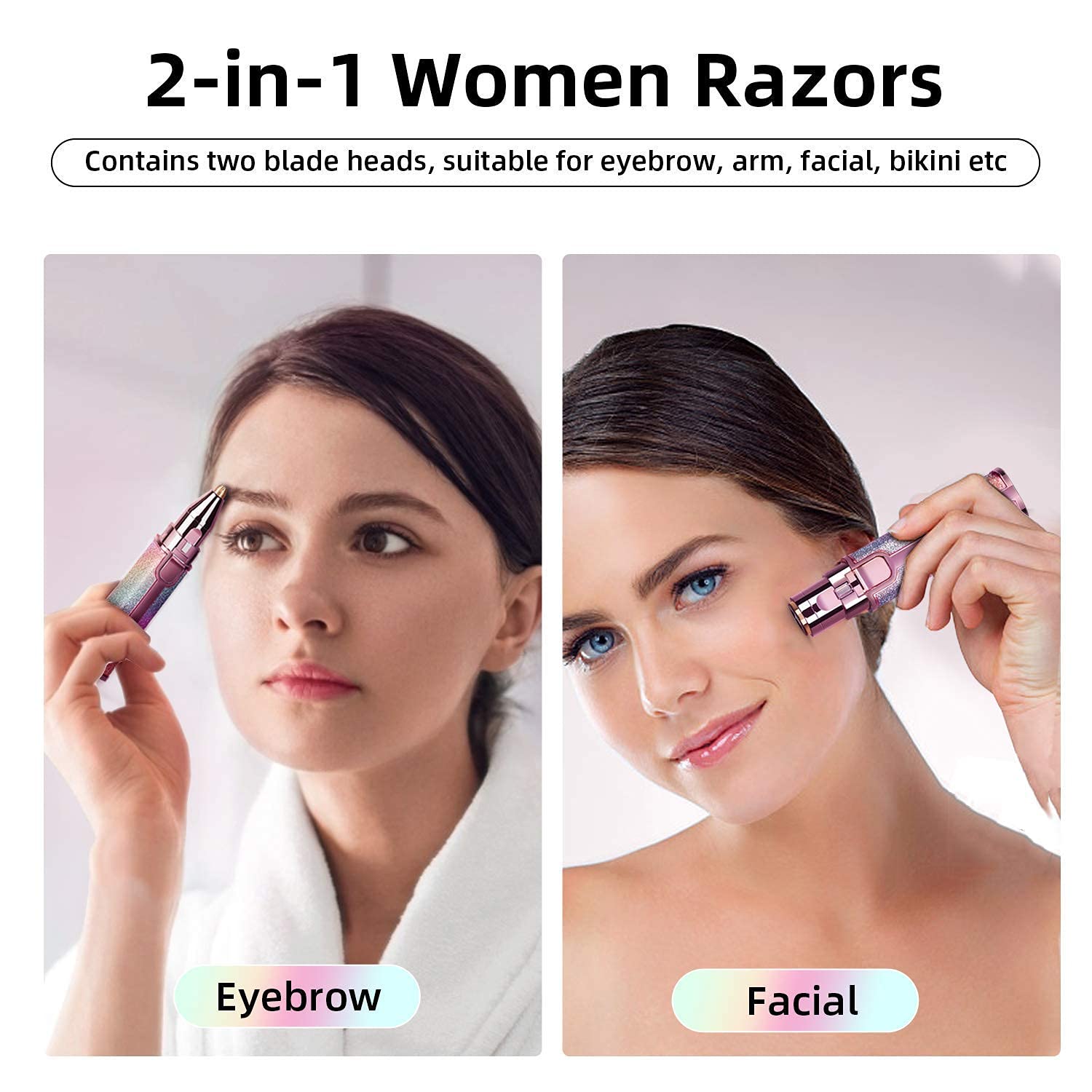 2 In 1 Electric Rechargeable Eyebrow Trimmer