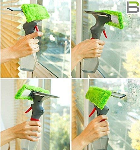 3 in 1 Plastic Easy Glass Spray Type Cleaning Brush Wiper